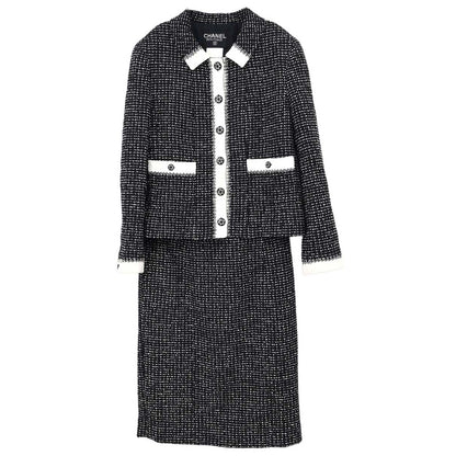 Chanel 1996 Setup Suit Jacket Skirt Black #42