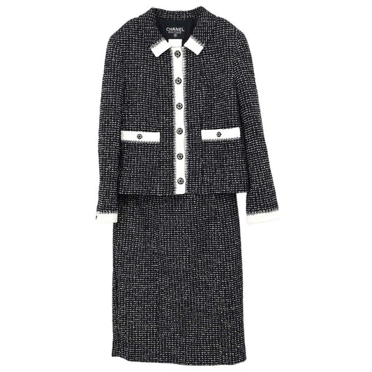 Chanel 1996 Setup Suit Jacket Skirt Black #42