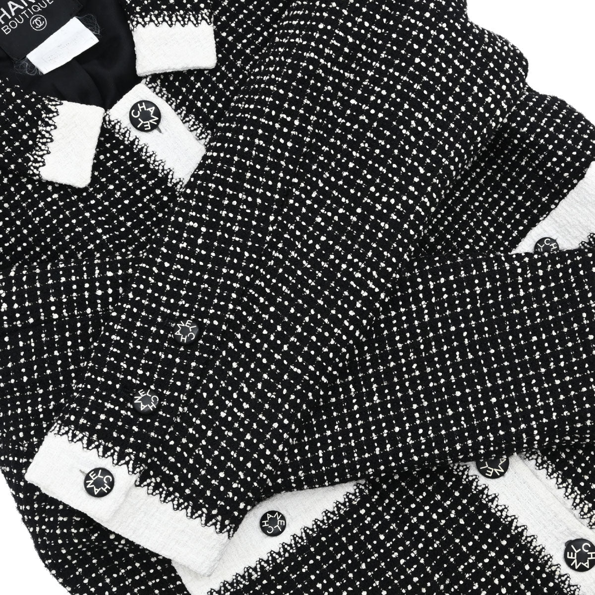 Chanel 1996 Setup Suit Jacket Skirt Black #42