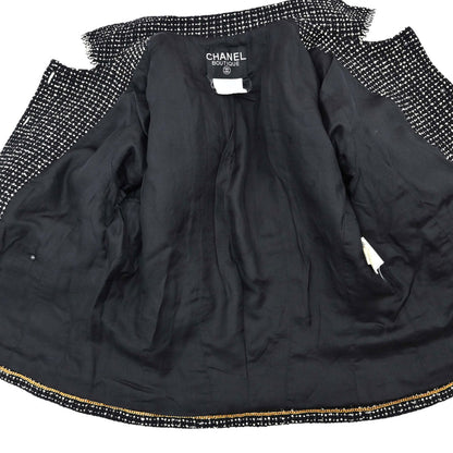 Chanel 1996 Setup Suit Jacket Skirt Black #42