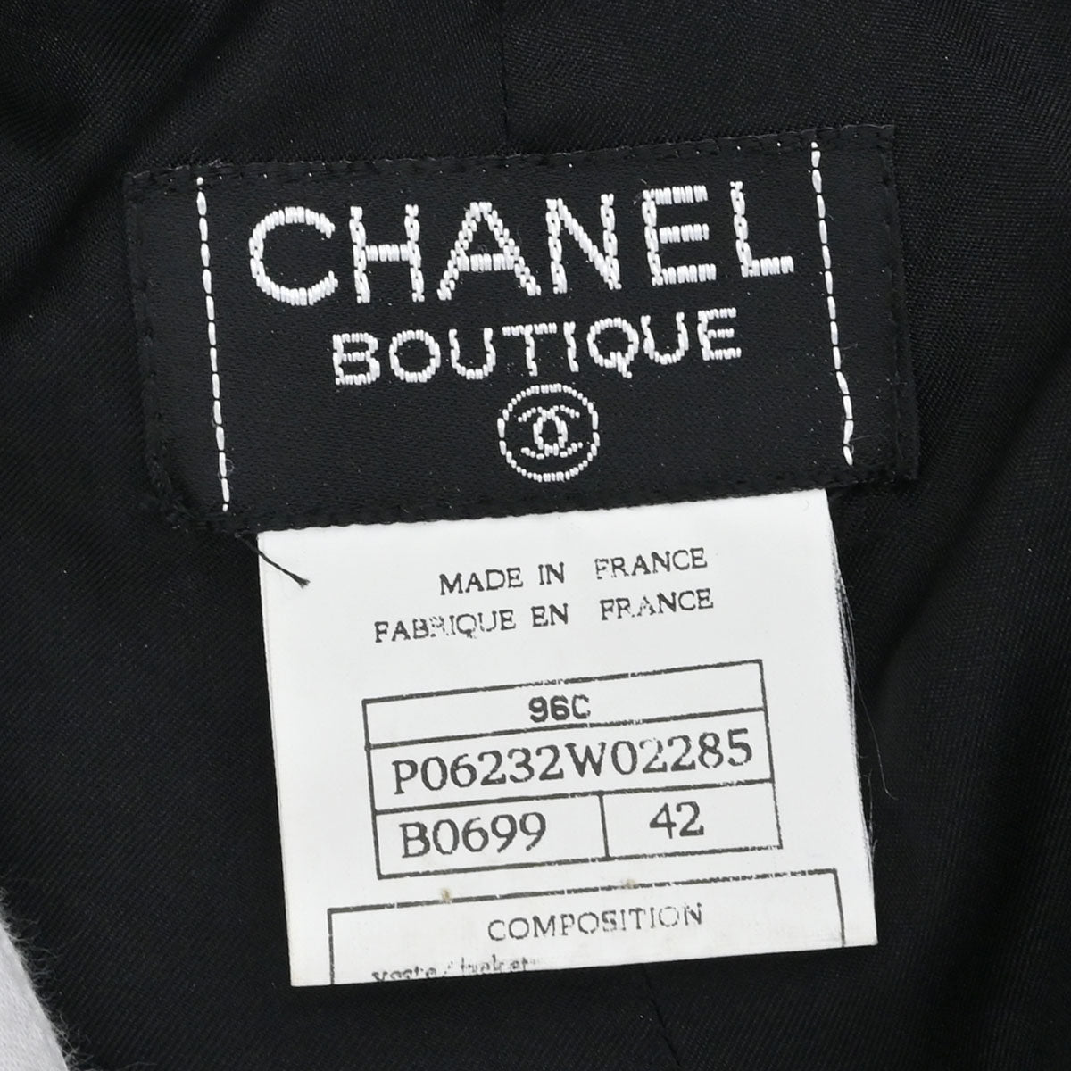 Chanel 1996 Setup Suit Jacket Skirt Black #42