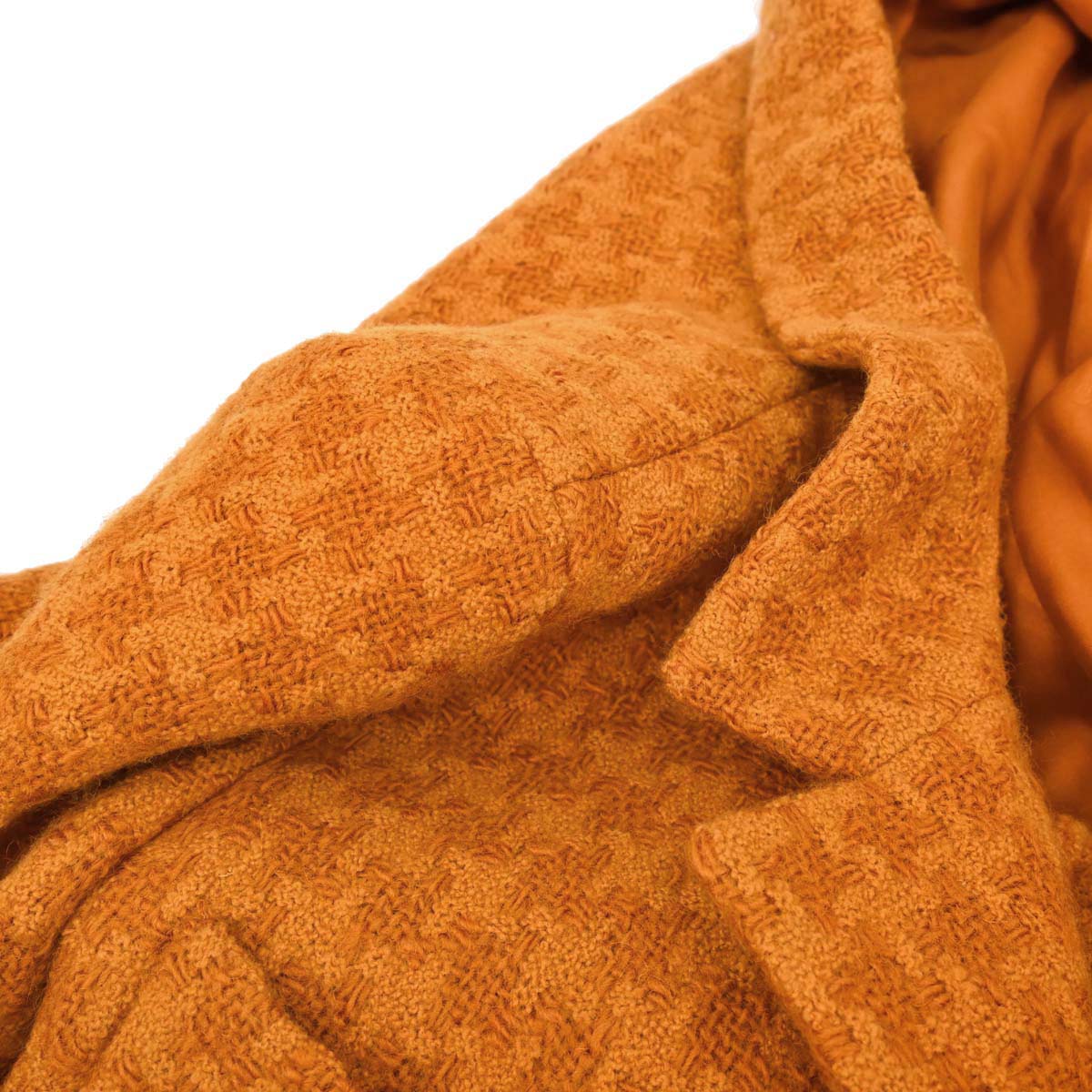 Chanel 1995 Setup Suit Jacket Skirt Tweed Houndstooth Brown #40