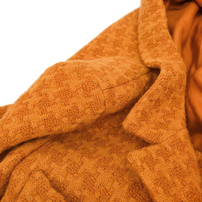 Chanel 1995 Setup Suit Jacket Skirt Tweed Houndstooth Brown #40