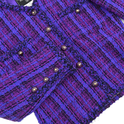 Chanel 1995 Setup Suit Jacket Skirt Purple #38