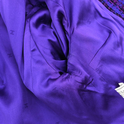 Chanel 1995 Setup Suit Jacket Skirt Purple #38