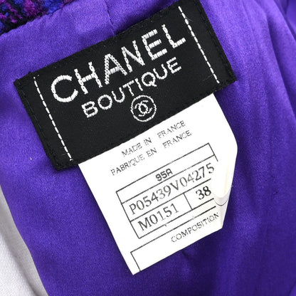 Chanel 1995 Setup Suit Jacket Skirt Purple #38