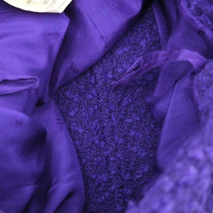 Chanel 1993 Setup Suit Jacket Skirt Tweed Purple