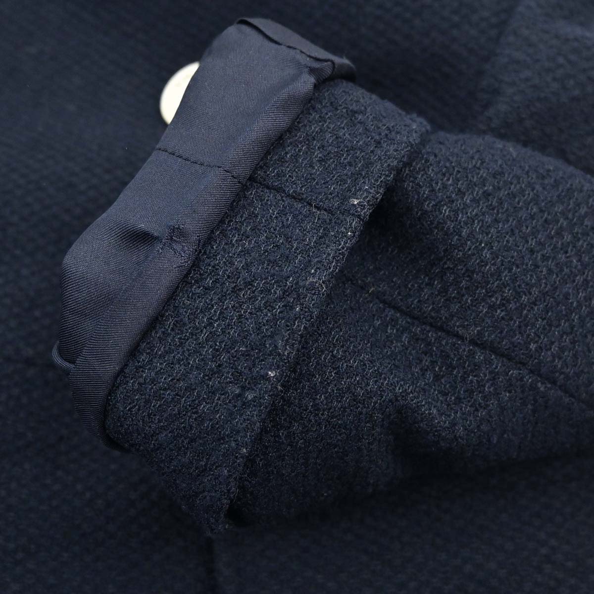 Chanel 1997 Collarless Tweed Jacket Navy #40