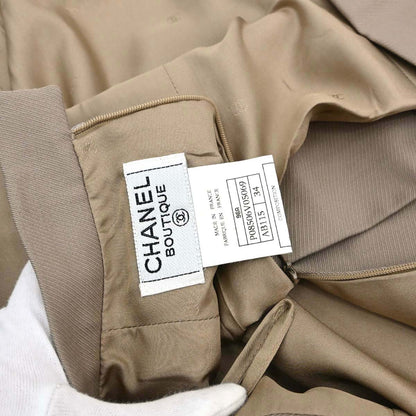 Chanel 1996 Setup Suit Jacket Skirt Beige #34