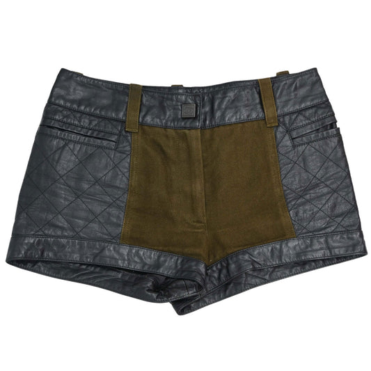 Chanel 2008 Sport Line Short Pants Leather Black #34