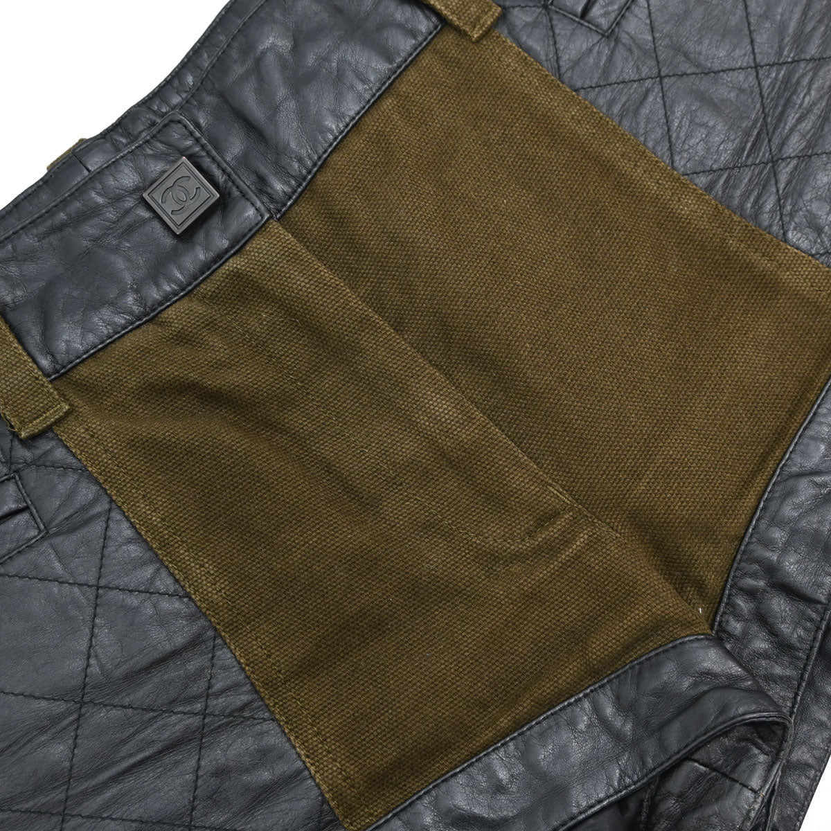 Chanel 2008 Sport Line Short Pants Leather Black #34