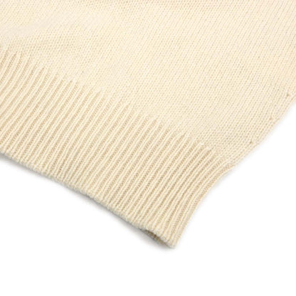 Chanel 1995 Camellia Sweater Knit Top White #38