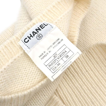 Chanel 1995 Camellia Sweater Knit Top White #38