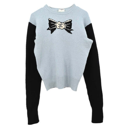 Chanel 1995 Sweater Knit Top Blue #42