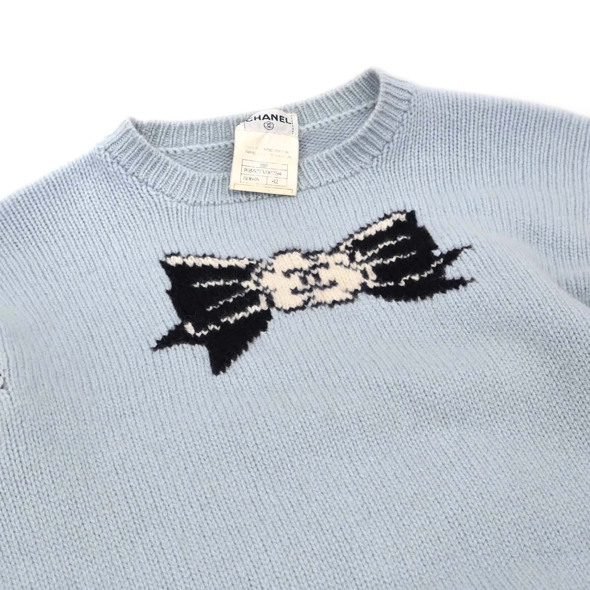 Chanel 1995 Sweater Knit Top Blue #42