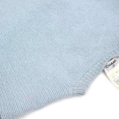 Chanel 1995 Sweater Knit Top Blue #42