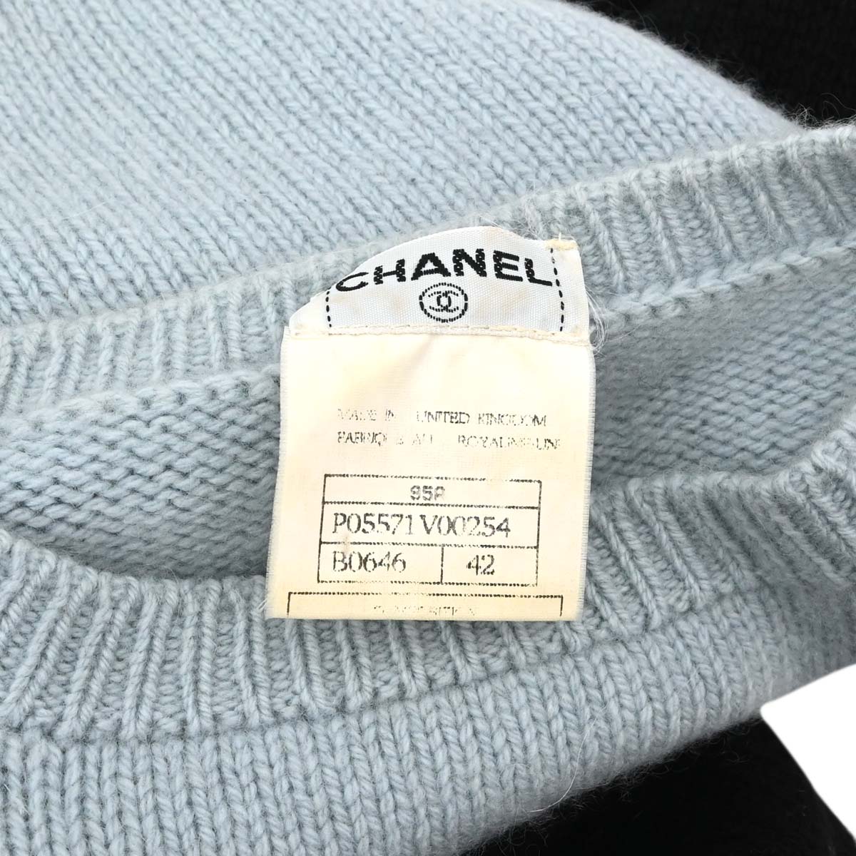 Chanel 1995 Sweater Knit Top Blue #42