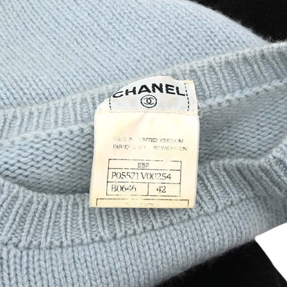 Chanel 1995 Sweater Knit Top Blue #42