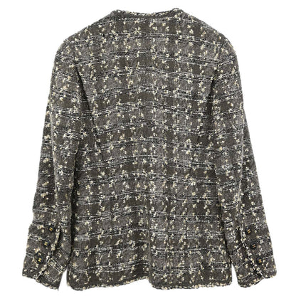 Chanel Collarless Tweed Jacket Brown #36