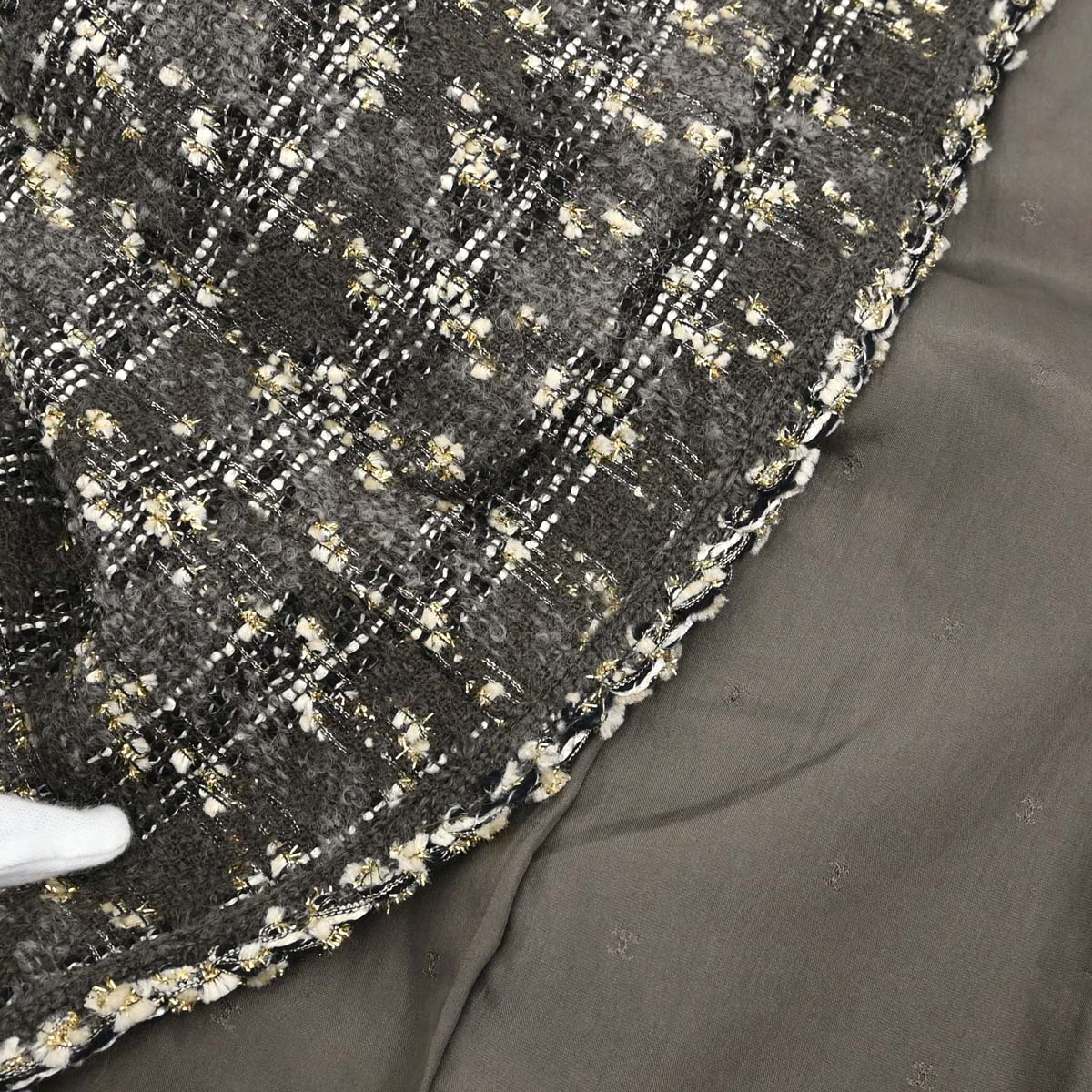 Chanel Collarless Tweed Jacket Brown #36