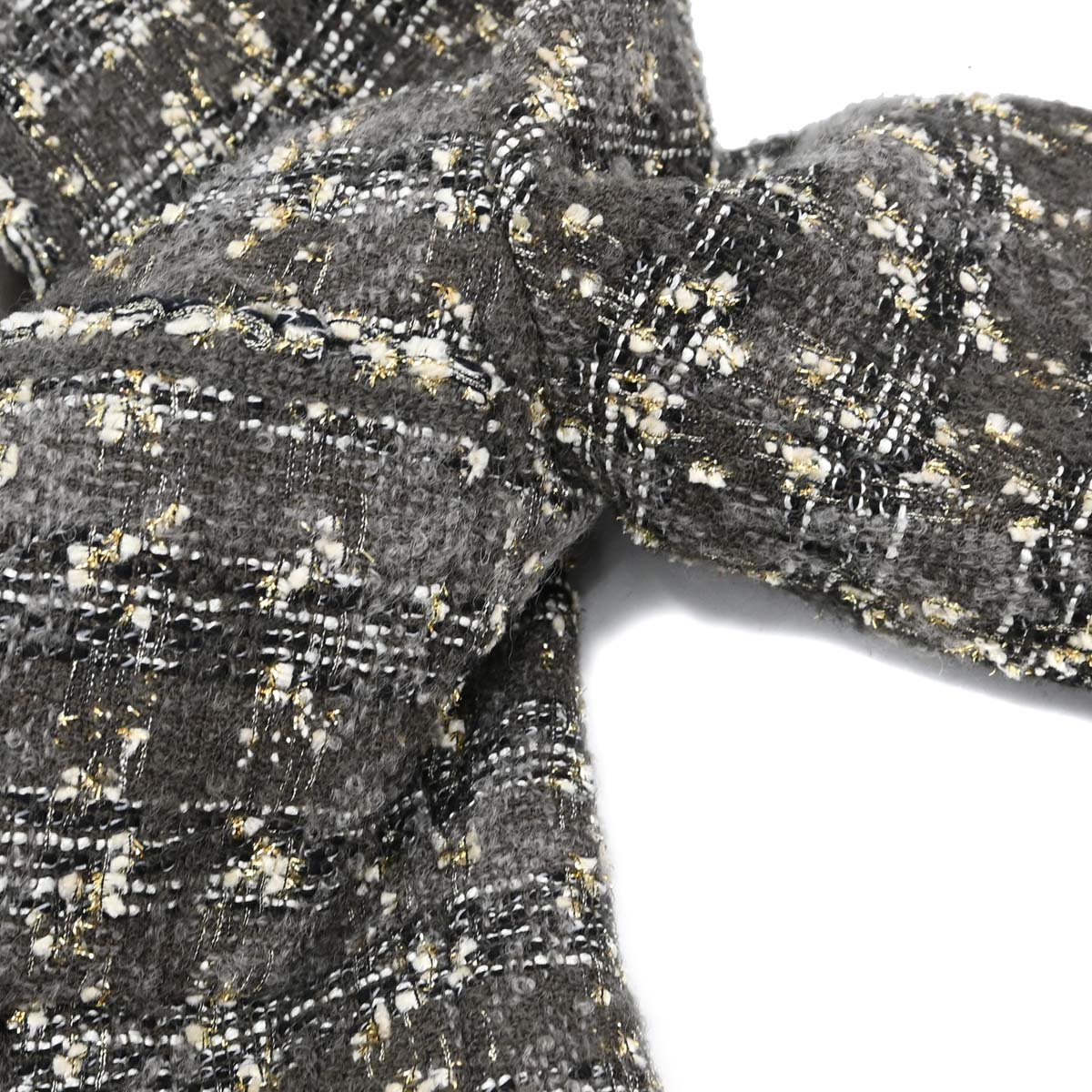 Chanel Collarless Tweed Jacket Brown #36