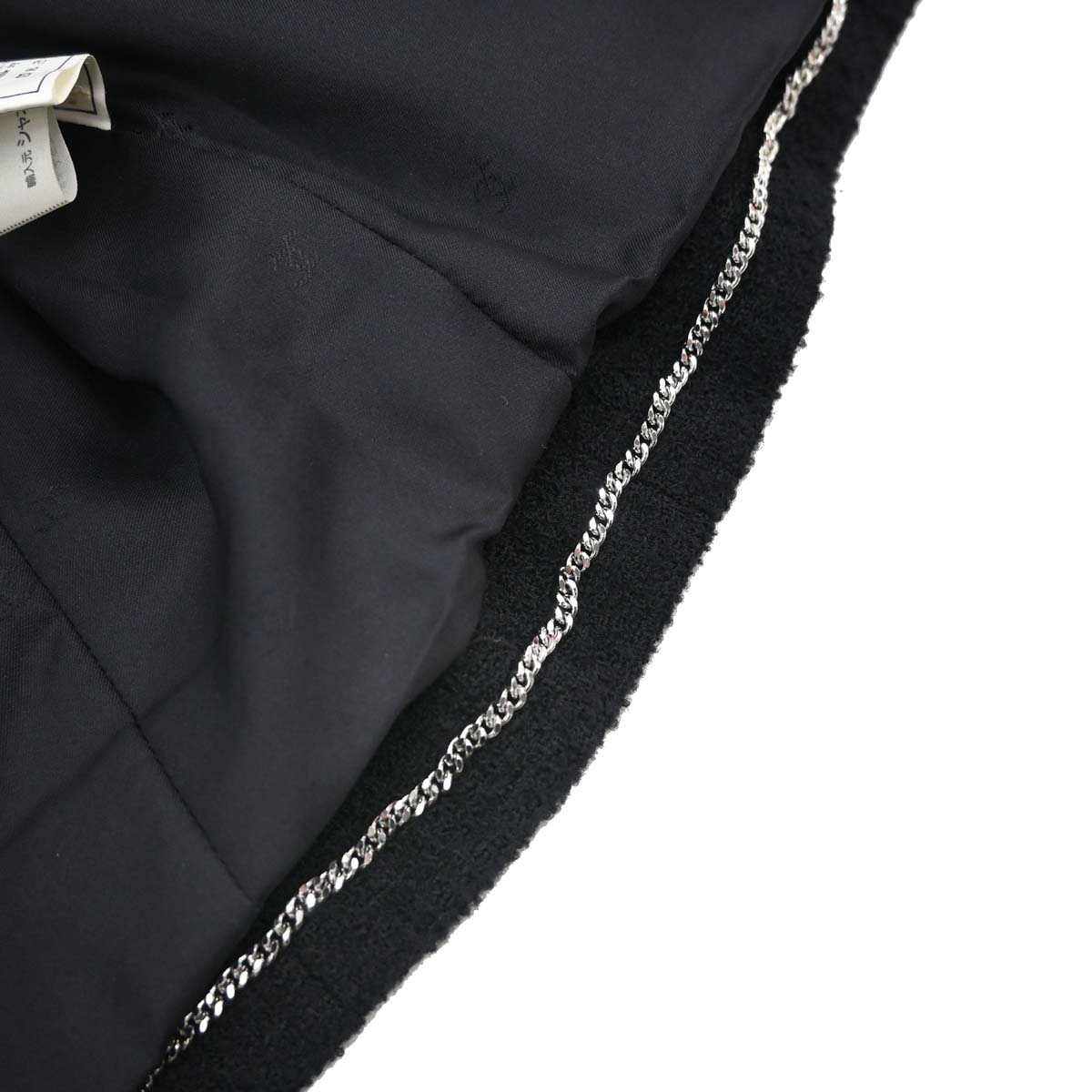 Chanel 1996 Single Breasted Jacket Tweed Black #38