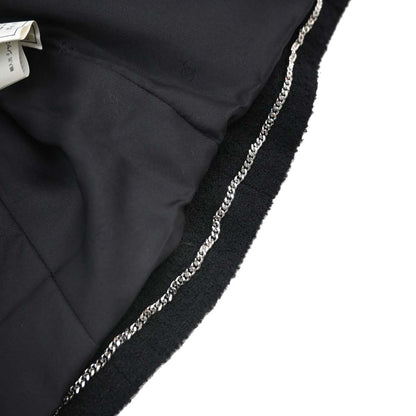 Chanel 1996 Single Breasted Jacket Tweed Black #38
