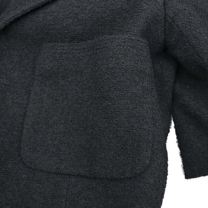 Chanel 1996 Single Breasted Jacket Tweed Black #38