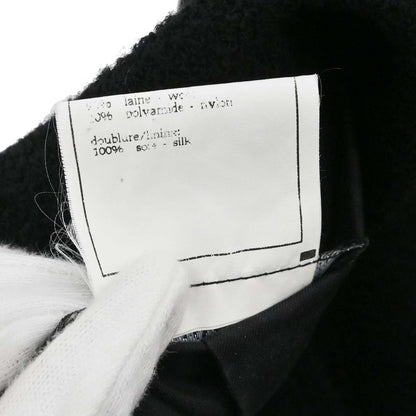 Chanel 1996 Single Breasted Jacket Tweed Black #38