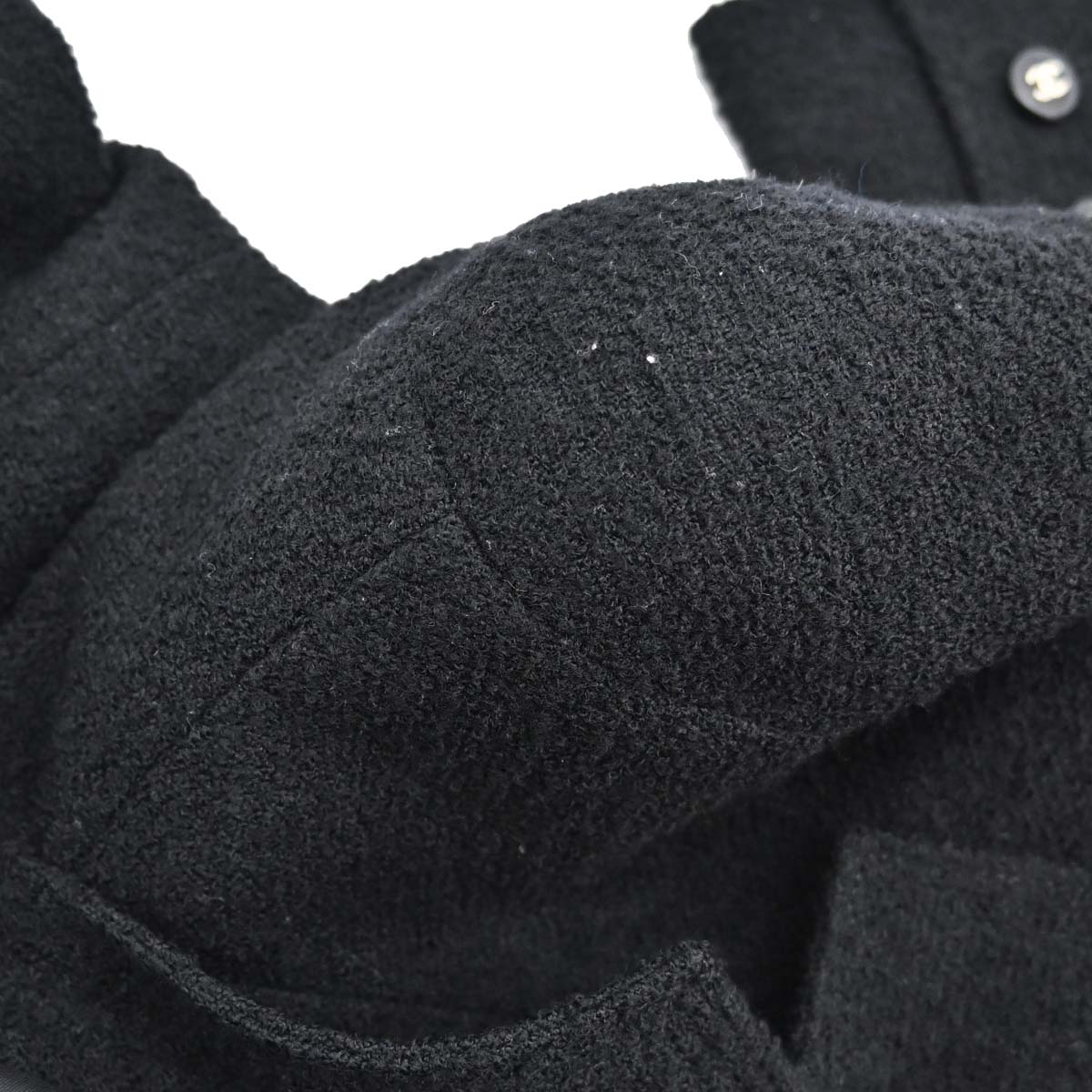 Chanel 1996 Single Breasted Jacket Tweed Black #38