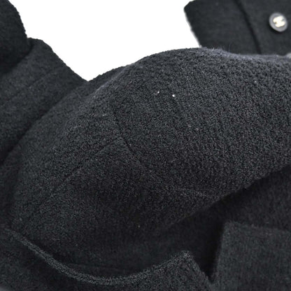 Chanel 1996 Single Breasted Jacket Tweed Black #38