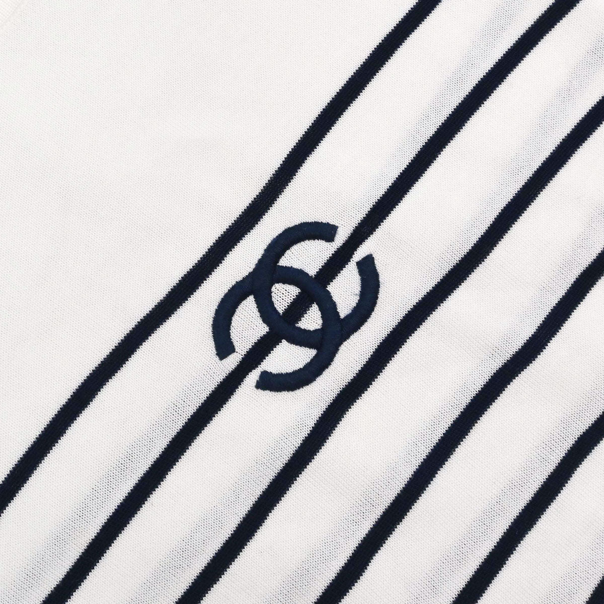 Chanel Border T-shirt Top White #36