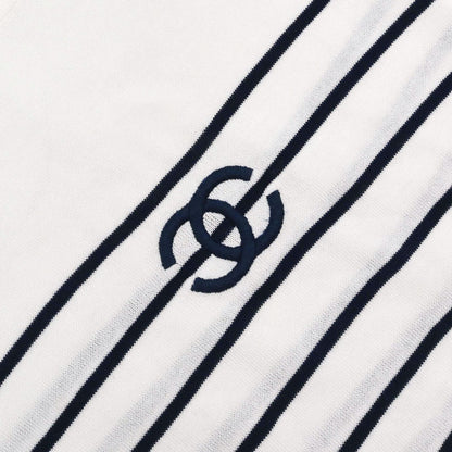 Chanel Border T-shirt Top White #36