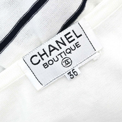 Chanel Border T-shirt Top White #36