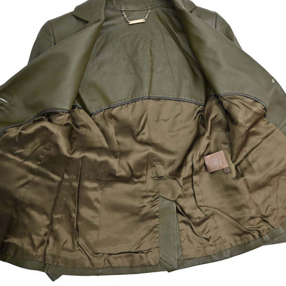 Loewe Lambskin Leather Jacket Khaki #38