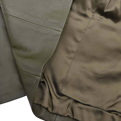 Loewe Lambskin Leather Jacket Khaki #38
