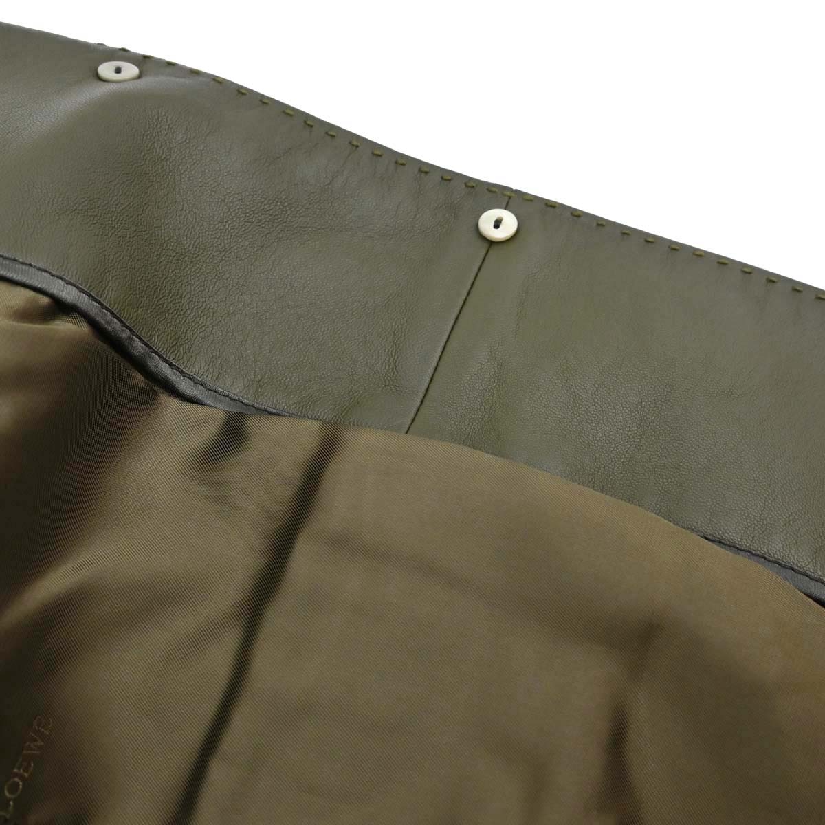 Loewe Lambskin Leather Jacket Khaki #38