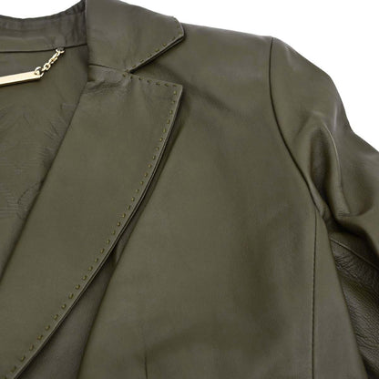 Loewe Lambskin Leather Jacket Khaki #38