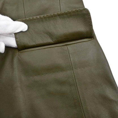 Loewe Lambskin Leather Jacket Khaki #38