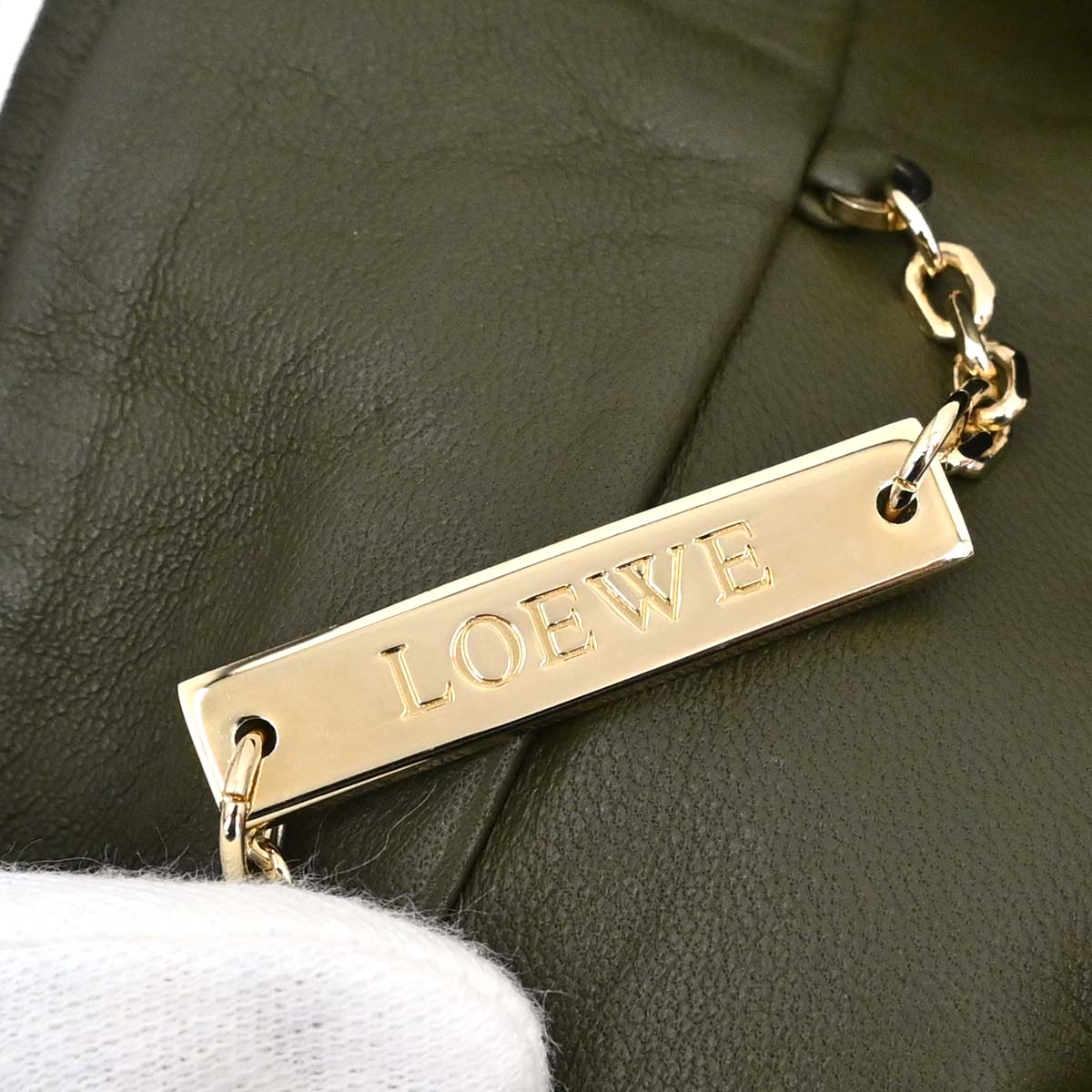 Loewe Lambskin Leather Jacket Khaki #38