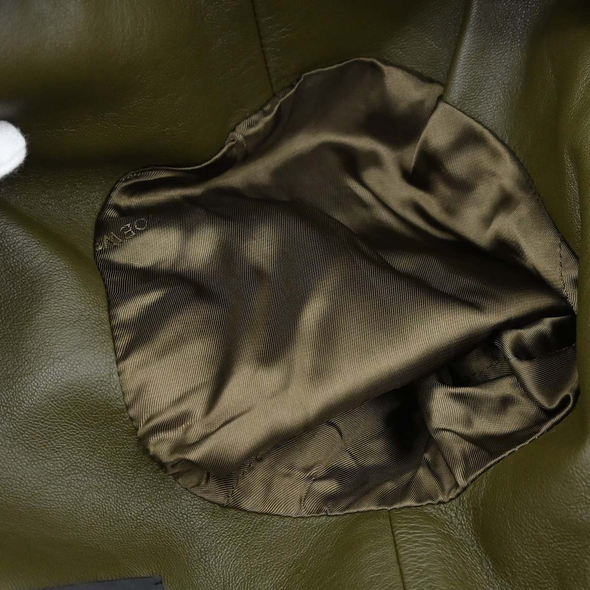 Loewe Lambskin Leather Jacket Khaki #38