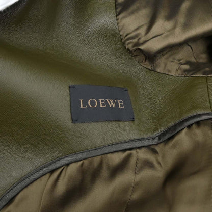 Loewe Lambskin Leather Jacket Khaki #38