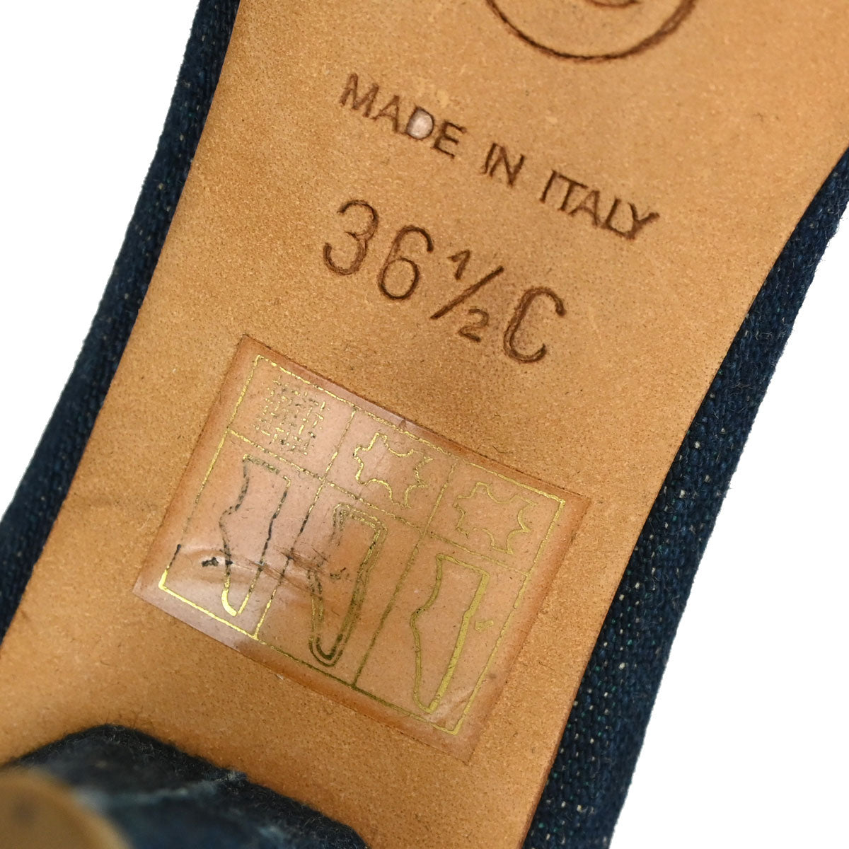 Chanel * Navy Denim Mules Shoes #36 1/2