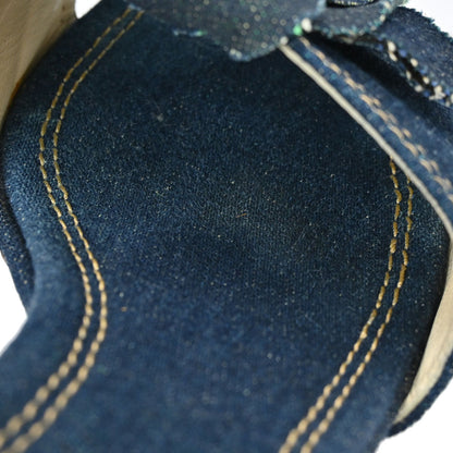 Chanel * Navy Denim Mules Shoes #36 1/2
