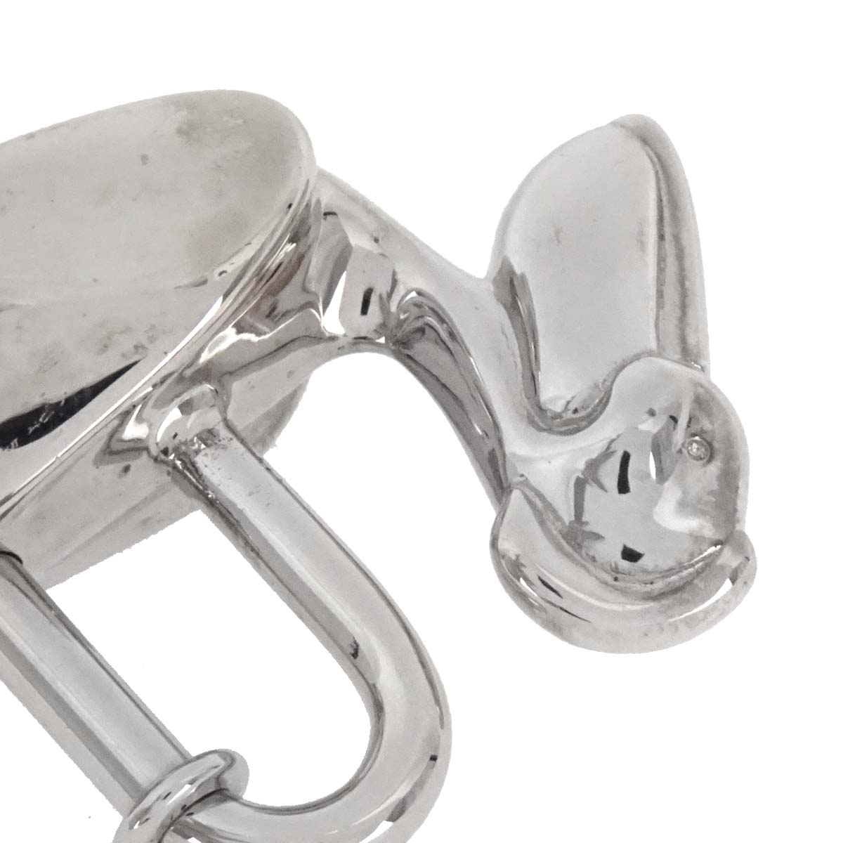 Hermes Pelican Motif 1992 Limited Cadena Padlock Silver Bag Charm