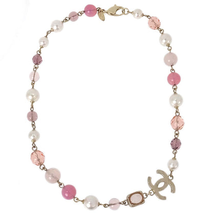 Chanel CC Gold Costume Pearl Chain Necklace 07A