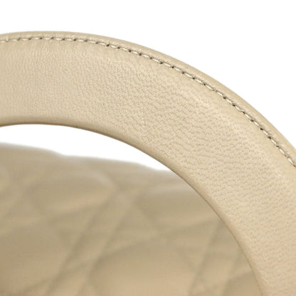 Christian Dior Beige Lambskin Medium Lady Dior Cannage 2way Shoulder Handbag