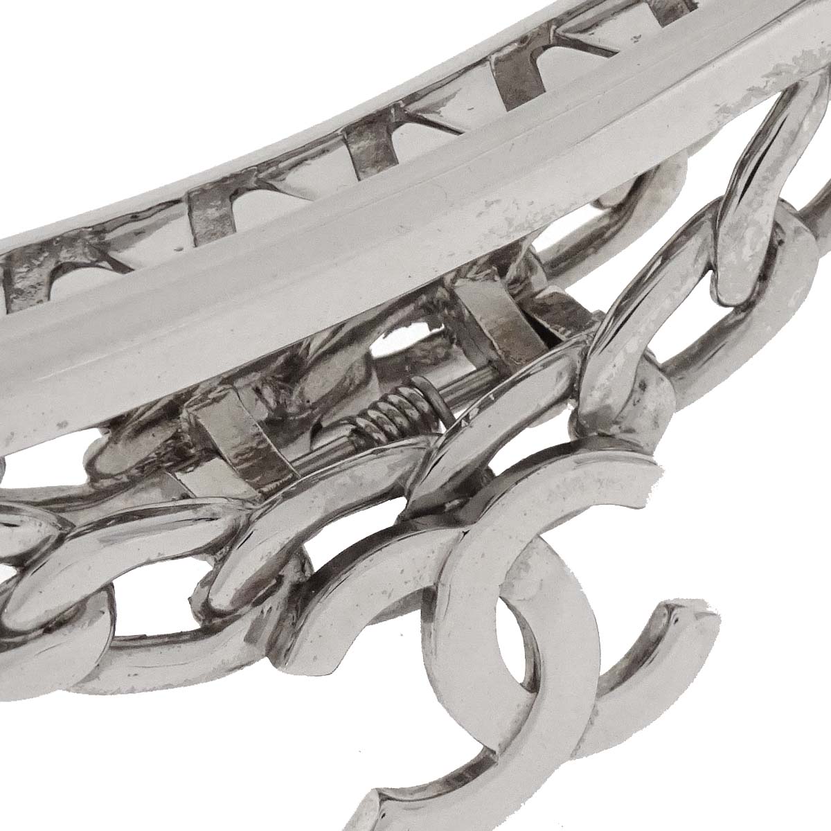 Chanel Hair Clip Hairpin Barrette Silver 98P