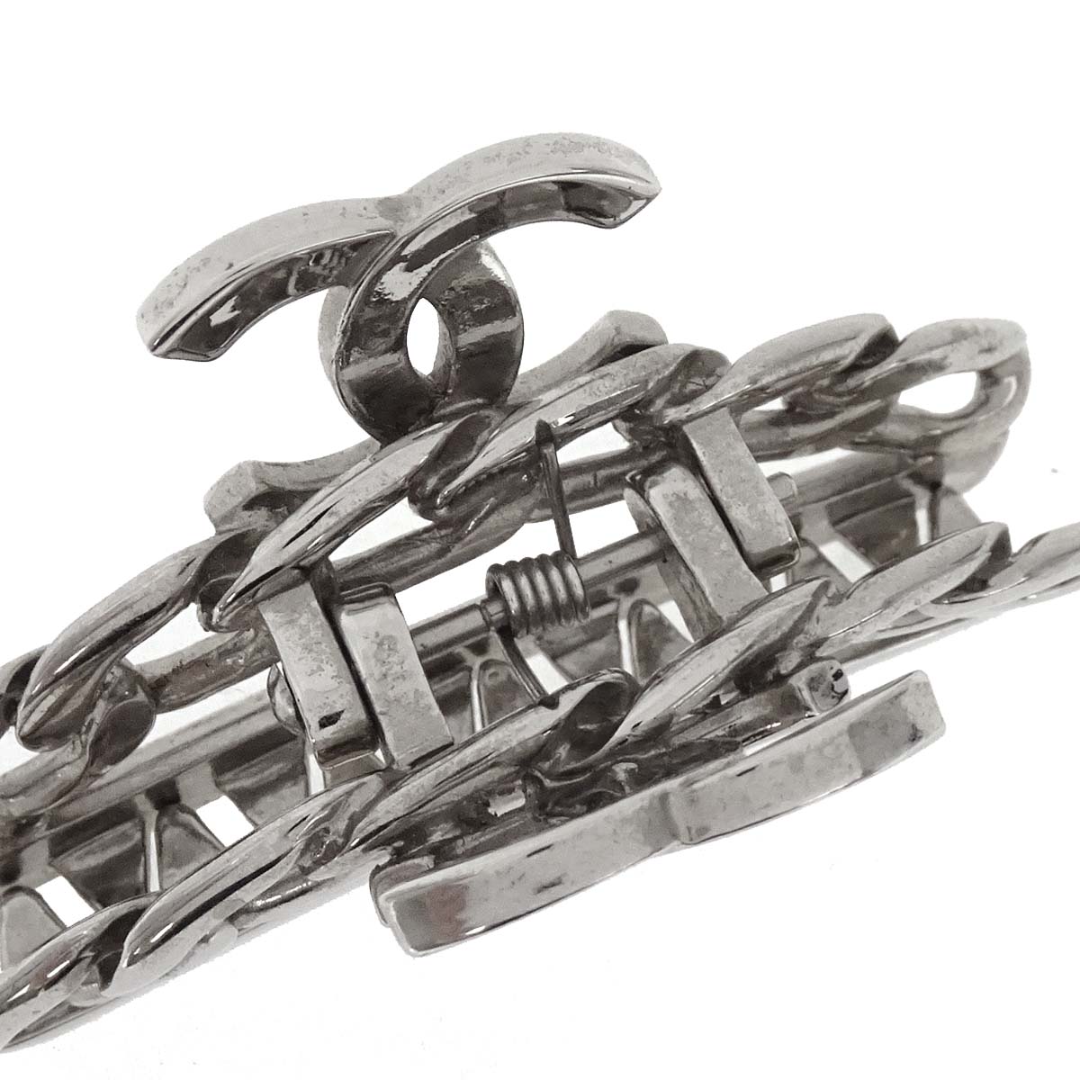 Chanel Hair Clip Hairpin Barrette Silver 98P
