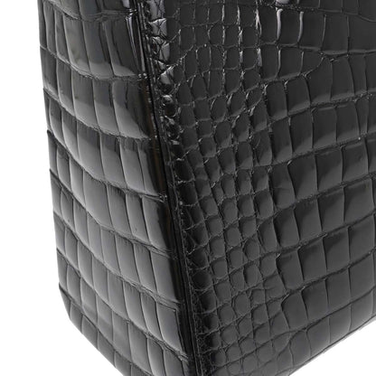 Christian Dior * Black Crocodile Medium Lady Dior 2way Shoulder Handbag